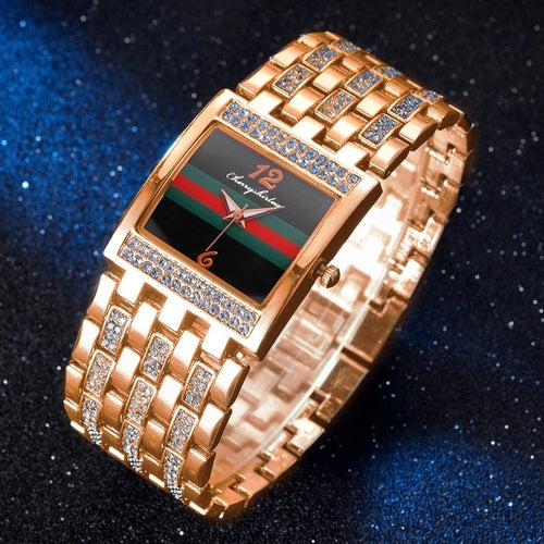 Women Square Ladies Quartz Dial Stainless Steel Watch Luxury Girl - ONEZINOTTA , jewelery that shines like gold...