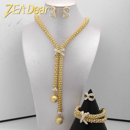 Zeadear Jewelry African Dubai Gold Bridal Jewelry Sets for Women - ONEZINOTTA , jewelery that shines like gold...