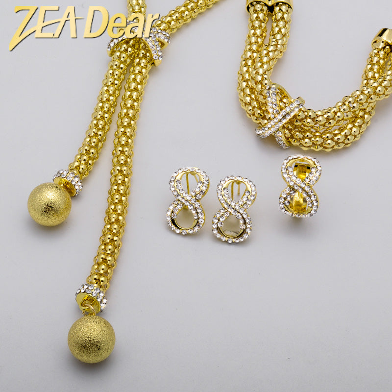Zeadear Jewelry African Dubai Gold Bridal Jewelry Sets for Women - ONEZINOTTA , jewelery that shines like gold...