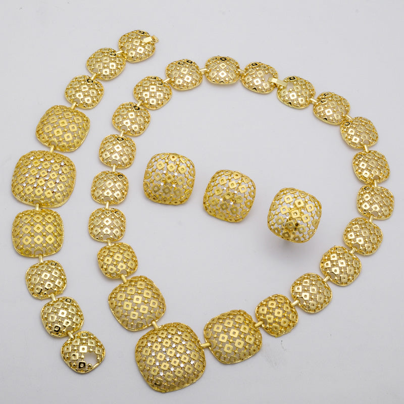 Zeadear Jewelry Fashion Luxury Brazilian Gold Bracelet Earring Cubic - ONEZINOTTA , jewelery that shines like gold...