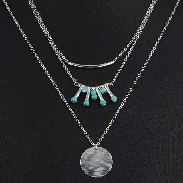 Turquoise Multilayer Necklace - ONEZINOTTA , jewelery that shines like gold...