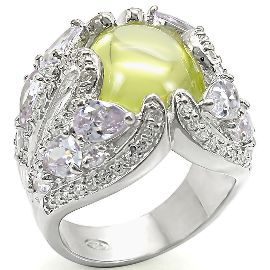 LOS391 - High-Polished 925 Sterling Silver Ring with AAA Grade CZ  in - ONEZINOTTA , jewelery that shines like gold...