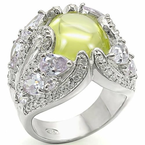 LOS391 - High-Polished 925 Sterling Silver Ring with AAA Grade CZ  in - ONEZINOTTA , jewelery that shines like gold...