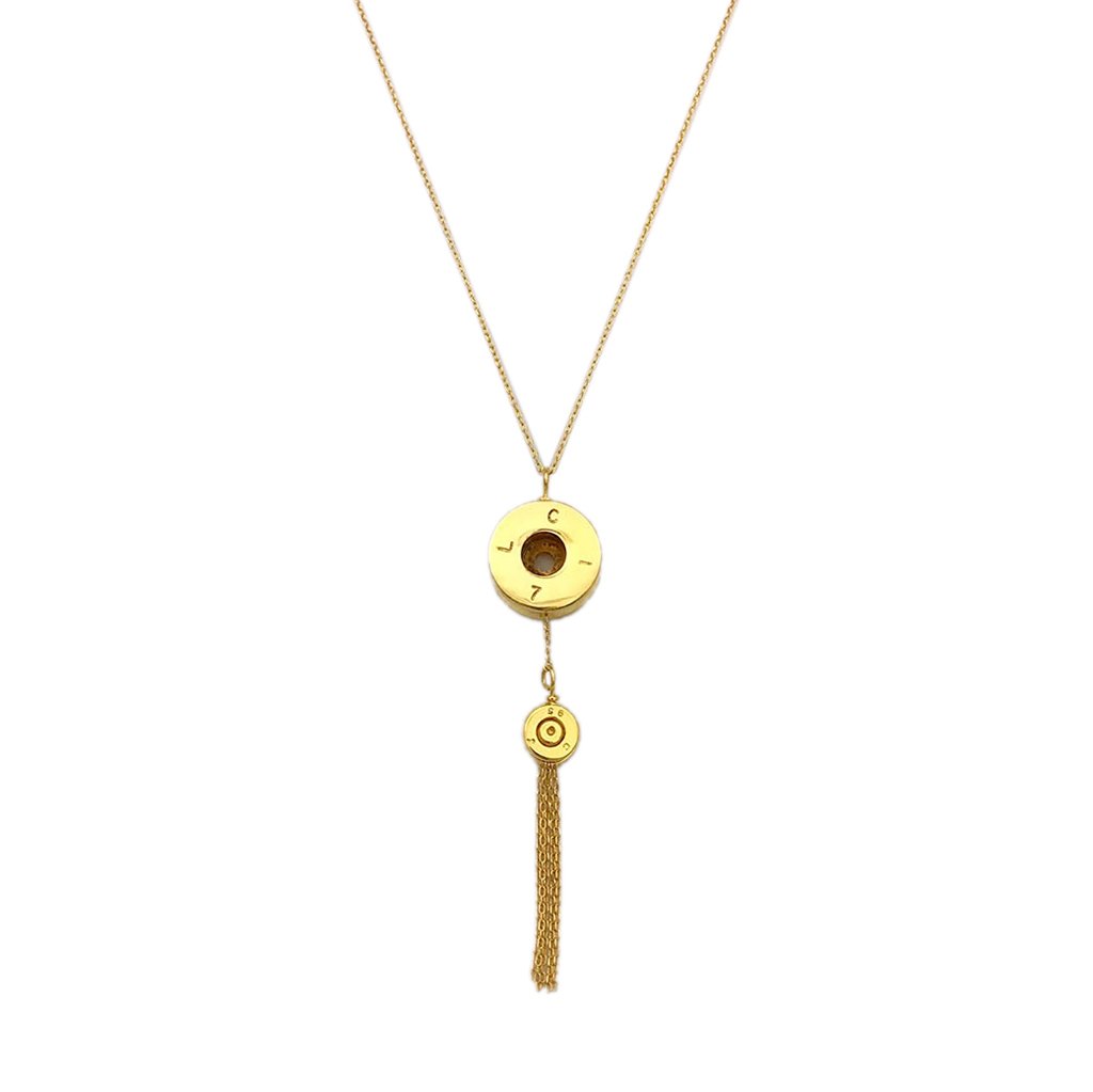 Bullet Tassel Necklace - ONEZINOTTA , jewelery that shines like gold...