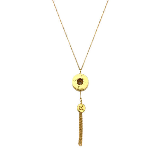 Bullet Tassel Necklace - ONEZINOTTA , jewelery that shines like gold...
