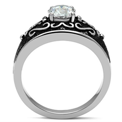 TK373 - High polished (no plating) Stainless Steel Ring with AAA Grade - ONEZINOTTA , jewelery that shines like gold...